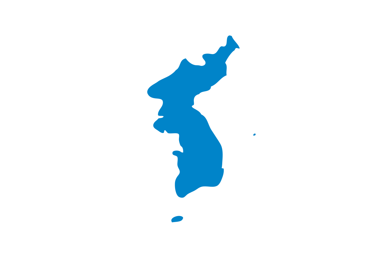 남북한을 하나로 그린 한반도 모양 그림