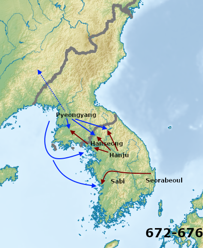 나당 전쟁 지도